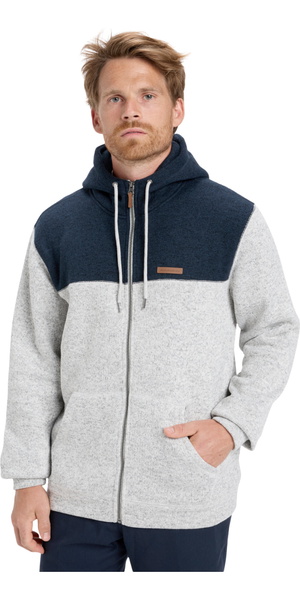 2026 Quiksilver Mens Keller Block Full Zip Hoodie EQYFT05122 - Light Grey Heather